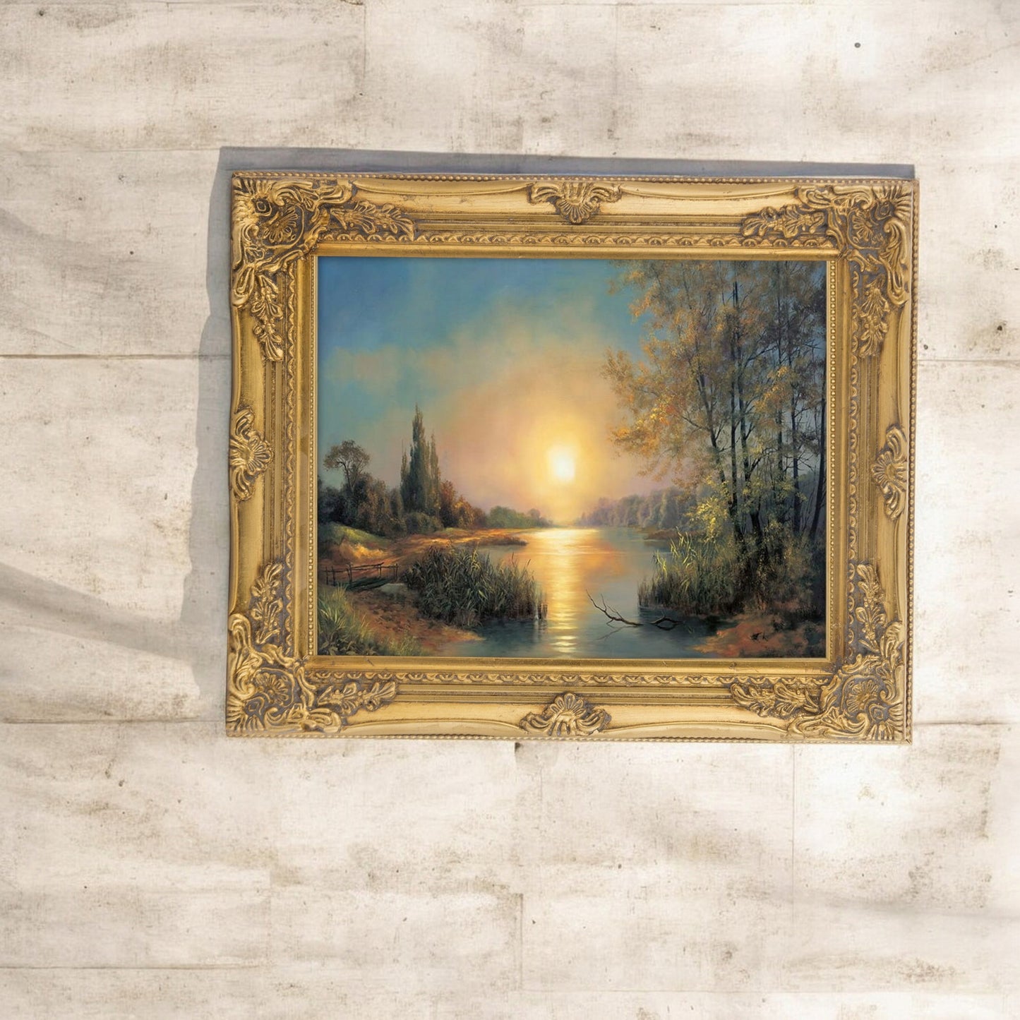 rama do obrazu złota 50x40 na płótno malarskie 40x30cm ramka drewniana