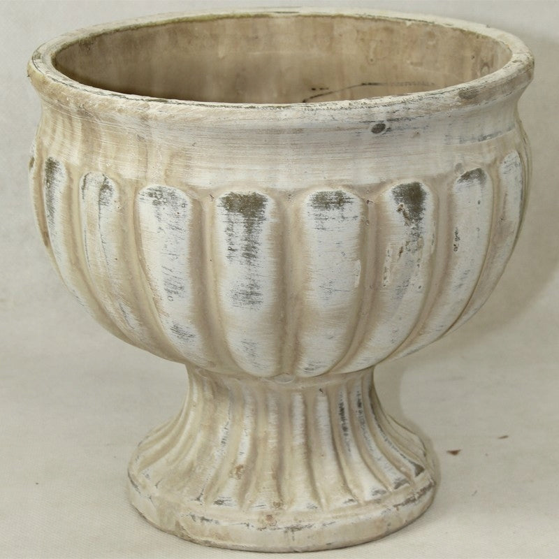Osłonka 17 x 18 cm ceramika beżowa antyczna cement