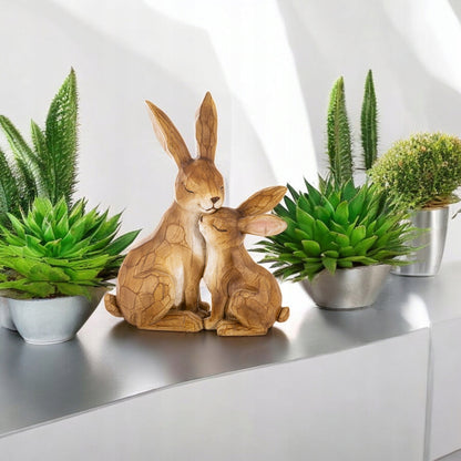 Figurka Króliki Wielkanocne 24 cm Dekoracja na Święta Ozdoba Stołu zając