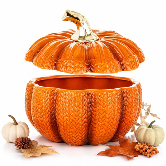 dynia pojemnik dekoracyjny ceramiczny Figurka jesienna ozdoba halloween 16