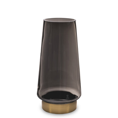 Wazon szklany Szary, złoty 25,5x12,5x12,5