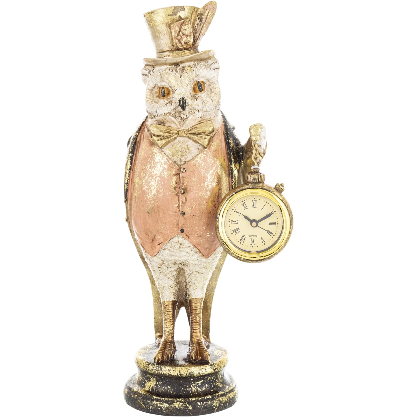 Figurka Pierrot sowa z zegarkiem Alicja w krainie czarów dekoracja vintage