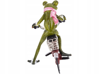 Ozdobna Figurka 16,5x11,5x15,5cm - Żaba na rowerze