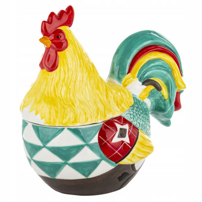 zestaw kura i kogut pojemnik ceramiczny 2 szt figurka wielkanocna