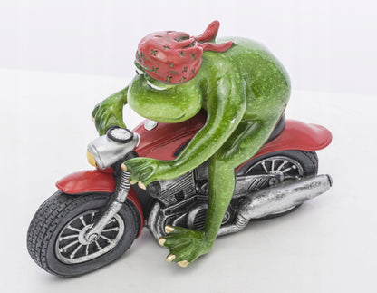 Figurka żabka na motorze, żaba motocyklista