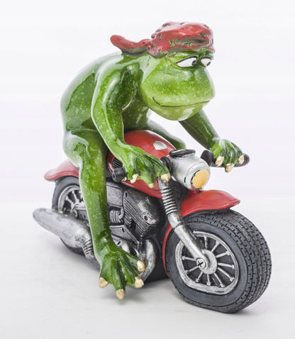 Figurka żabka na motorze, żaba motocyklista