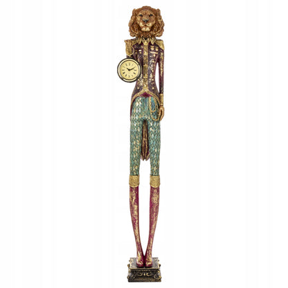 Figurka Pierrot Lew z Zegarkiem Dekoracja Statuetka Retro Vintage 78cm