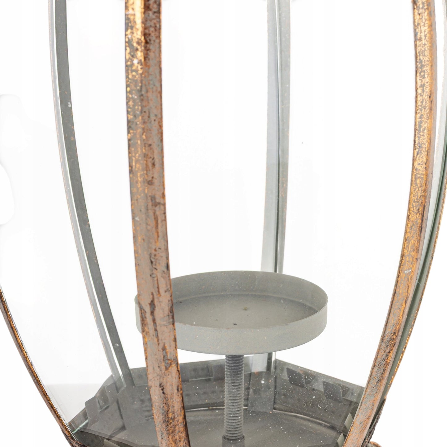 Lampion Latarenka Świecznik Metal Szkło Loft Rustykalny marokański 53 cm