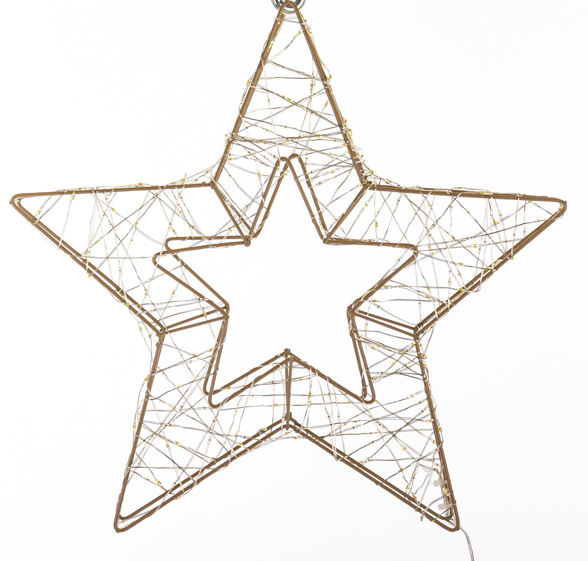 Ozdoba świąteczna LED Gwiazda czarny metal 36x37,5x5 dł. kabla 290 cm