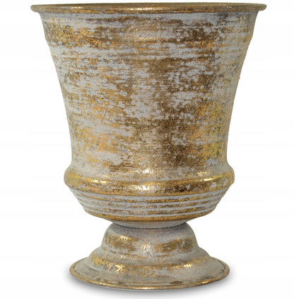 Osłonka 18,5 x 16 cm metalowa złota postarzana styl indyjski