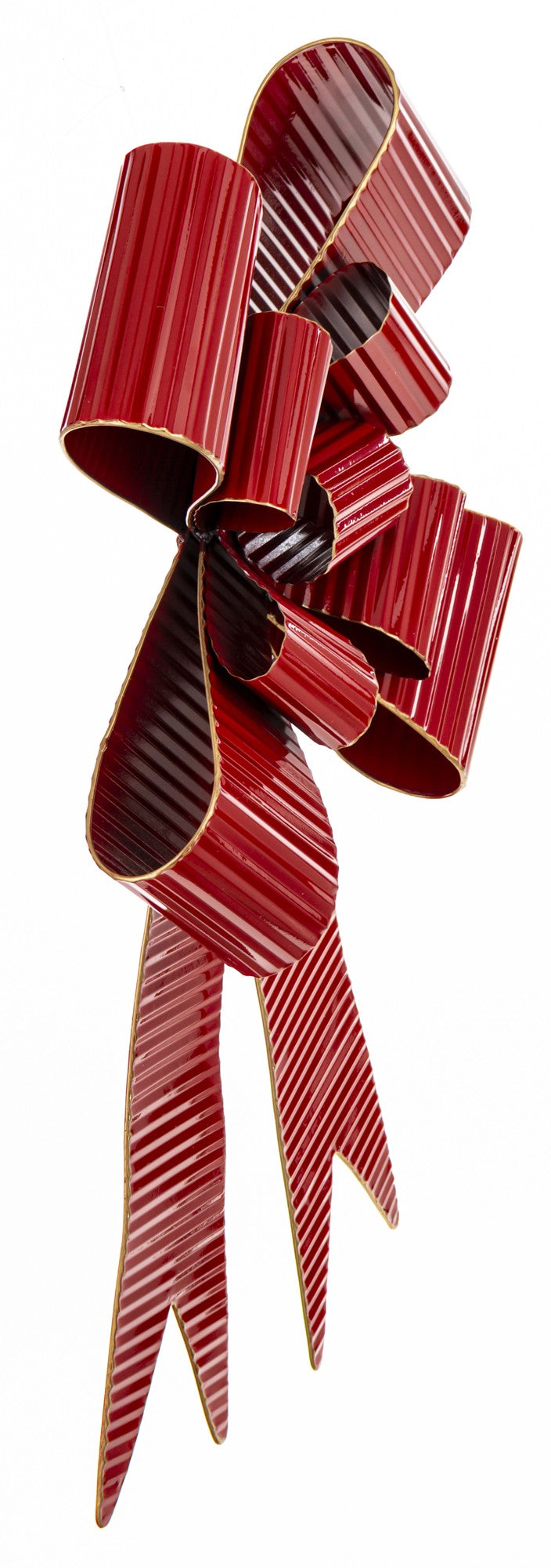Figurka świąteczna Ozdoba Kokarda czerwony,złoty metal 69x38x9