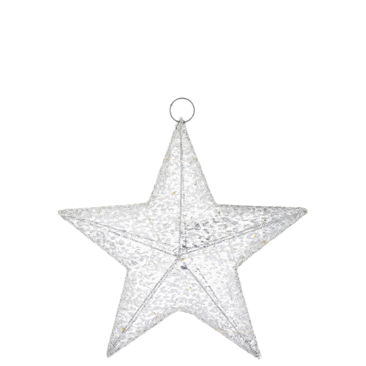 Ozdoba gwiazda LED tekstylna srebrna 31x30x6 cm