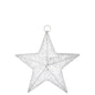 Ozdoba gwiazda LED tekstylna srebrna 31x30x6 cm