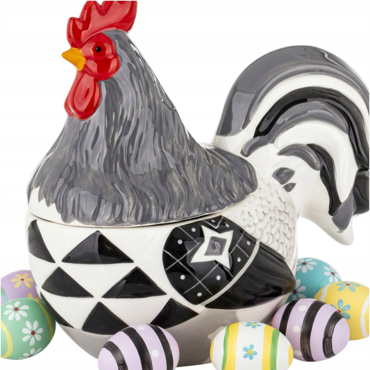 Figurka wielkanocna pojemnik Dekoracja Kogut z pokrywką 22×13×23 cm