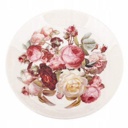 Zestaw 2 Filiżanek z Podstawką Porcelana kubek Kwiaty kawa herbata Prezent