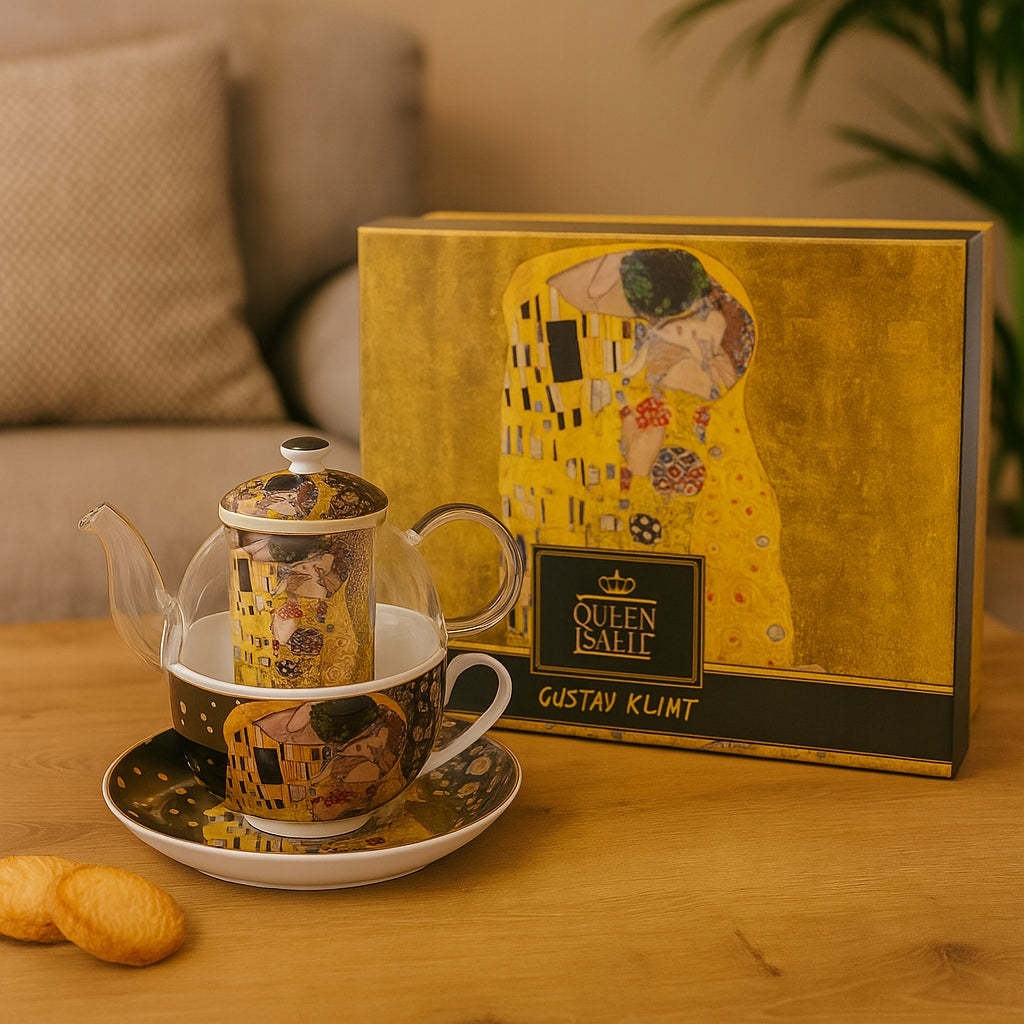 Filiżanka z dzbankiem do zaparzania Tea for one porcelanowa Gustaw Klimt