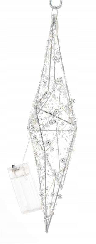 Gwiazda Led Oświetlenie Świąteczne srebrna gwiazdka duża 30cm na baterie