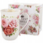 Kubek porcelanowy 400 ml w róże elegancki kubek kwiatowy prezent w pudełku