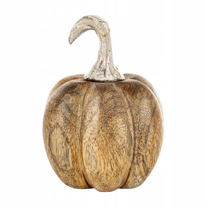 Figurka dekoracyjna dynia drewniana 10x6,5x6,5 cm drewno mango