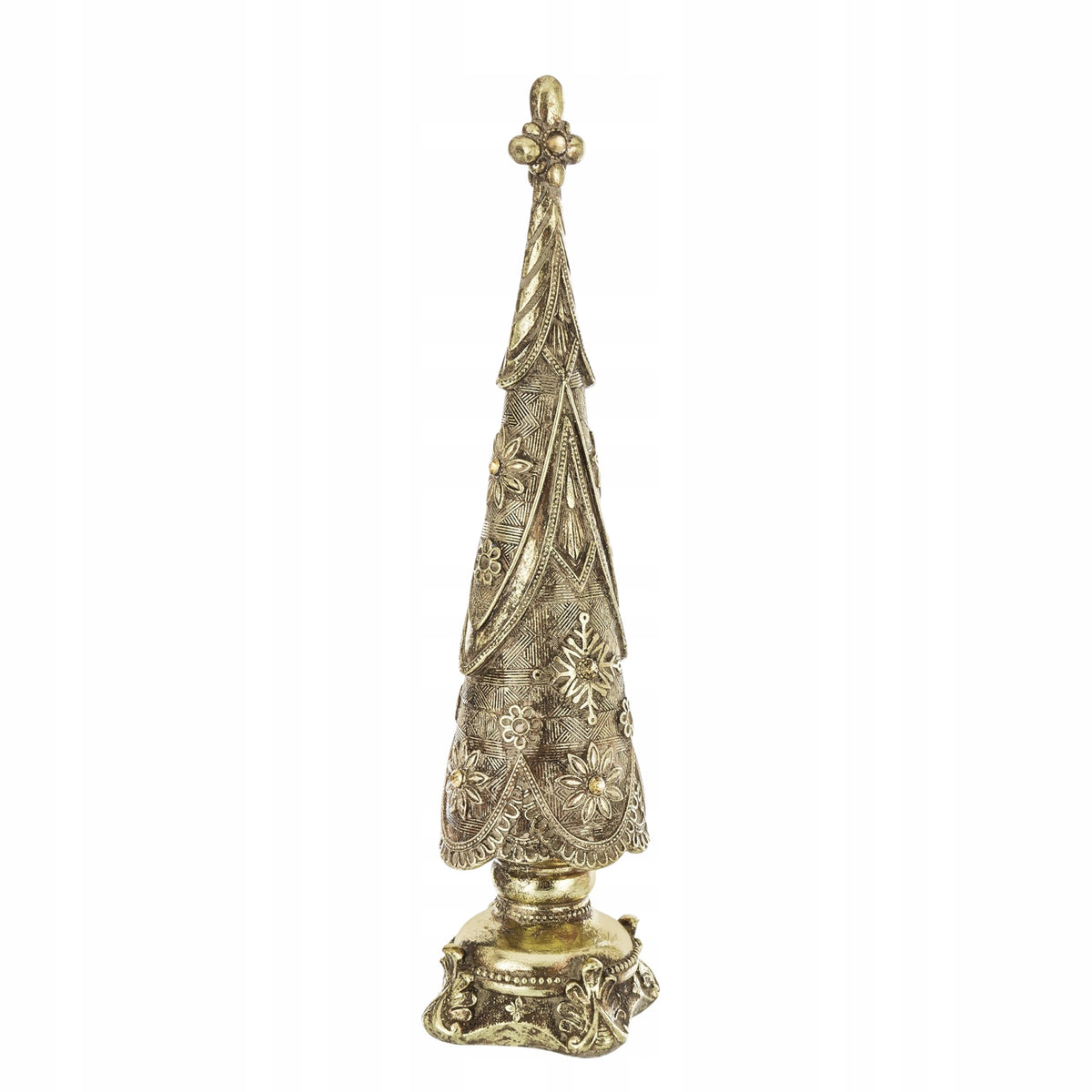 Złota Choinka Figurka Świąteczna Dekoracja Ozdoba 38cm