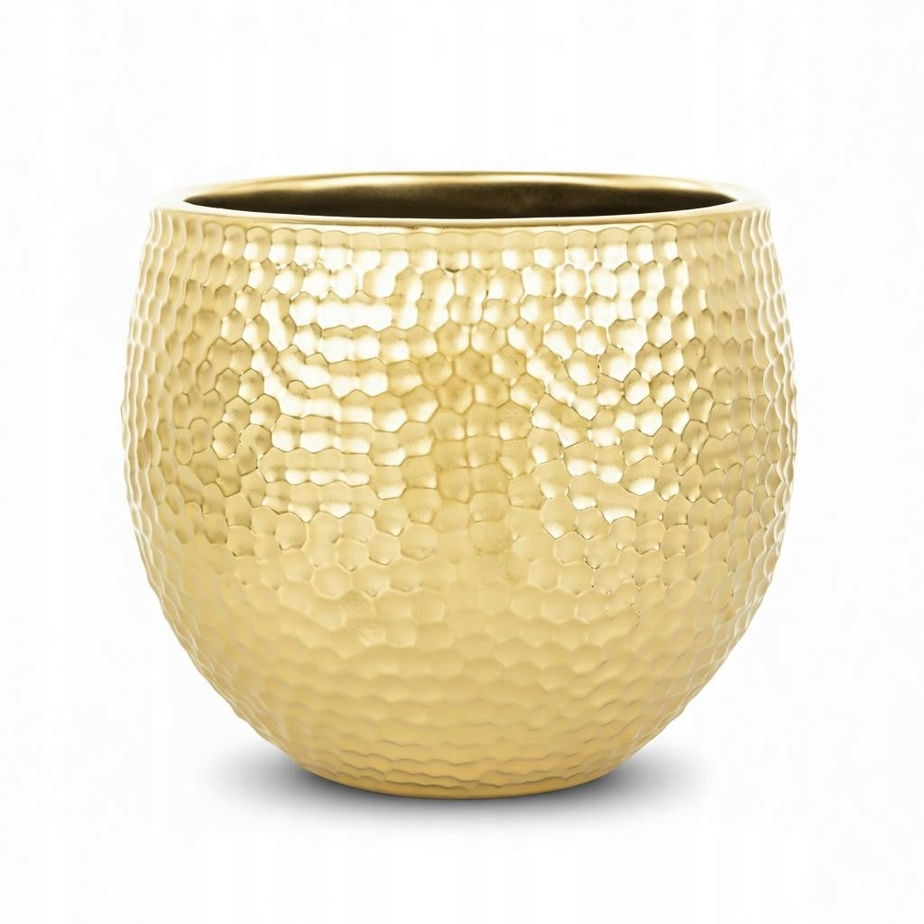 osłonka na doniczkę złota 13,5 x14,5 x14 ,5 wew. 13cm doniczka stylowa