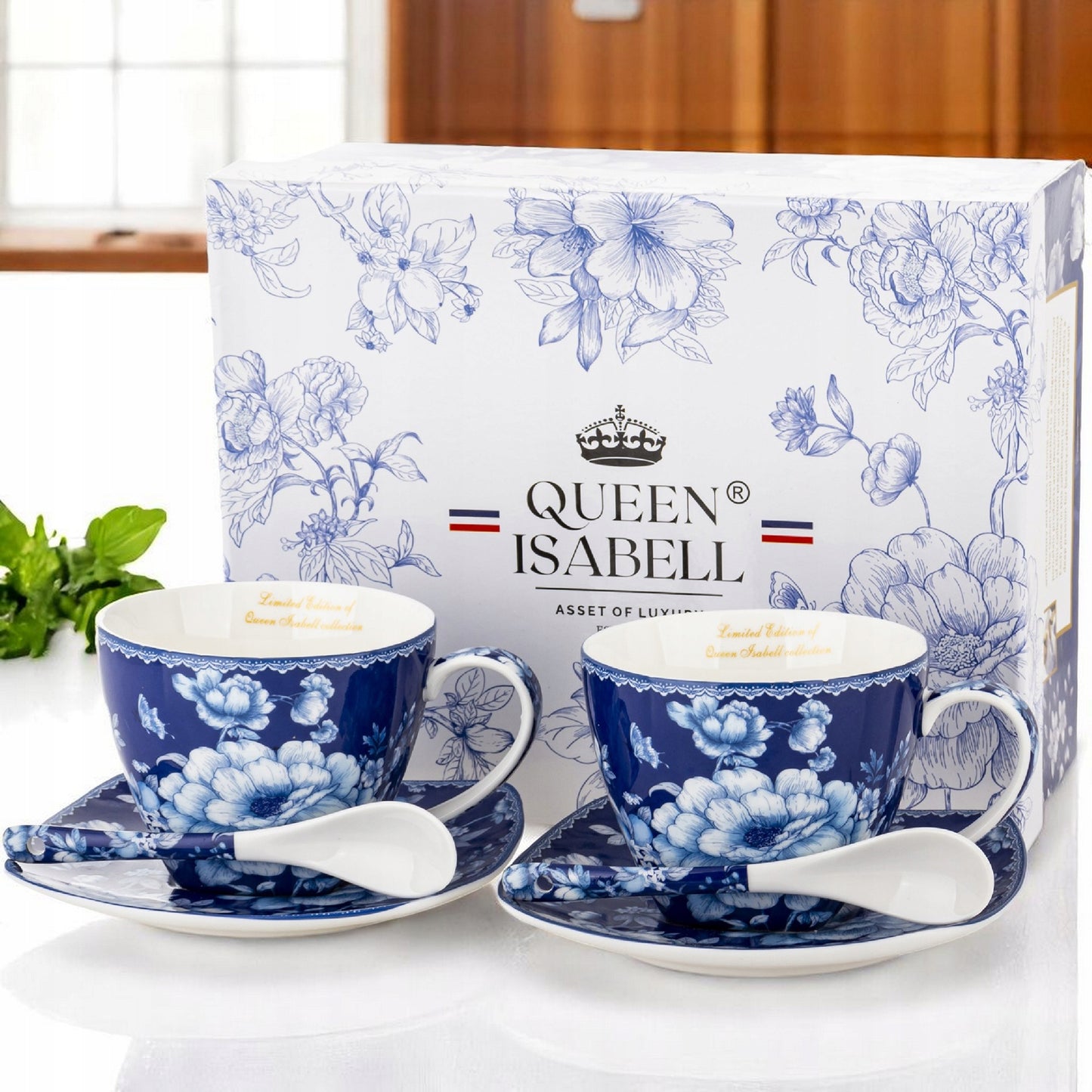 zestaw filiżanek z talerzykami porcelanowy filiżanki 2 szt komplet kawowy