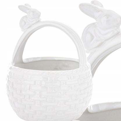 Ceramiczny Koszyk Porcelanowa Miska Zajączek Wielkanocny 16x12 cm osłonka