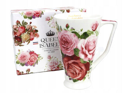 Kubek w kwiaty porcelanowy Queen Isabell w ozdobnym pudełku 500 ml