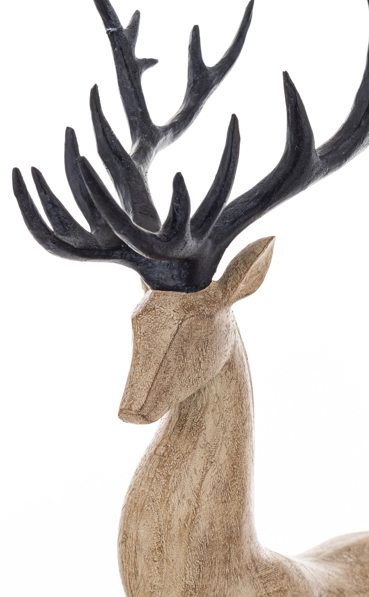 Figurka świąteczna renifer brązowy, czarny tworzywo sztuczne 46x28x12,5 cm