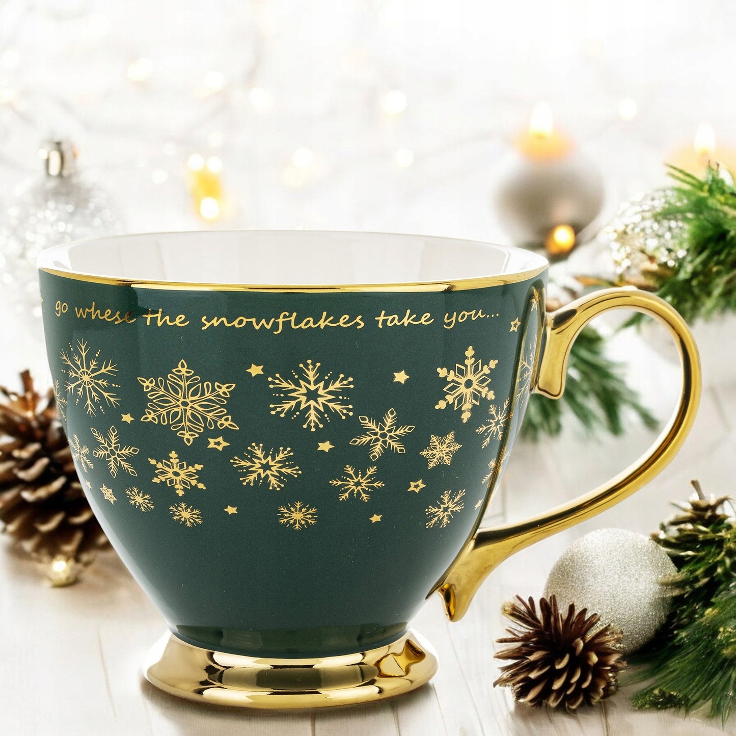 Kubek porcelana 380 ml w pudełku prezent świąteczny duży filiżanka