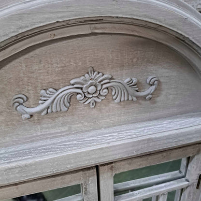 Lustro z okiennicami okno ścienne prostokąt rama drewno 550 x 800 mm