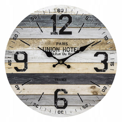 Zegar ścienny szary brązowy 34cm retro