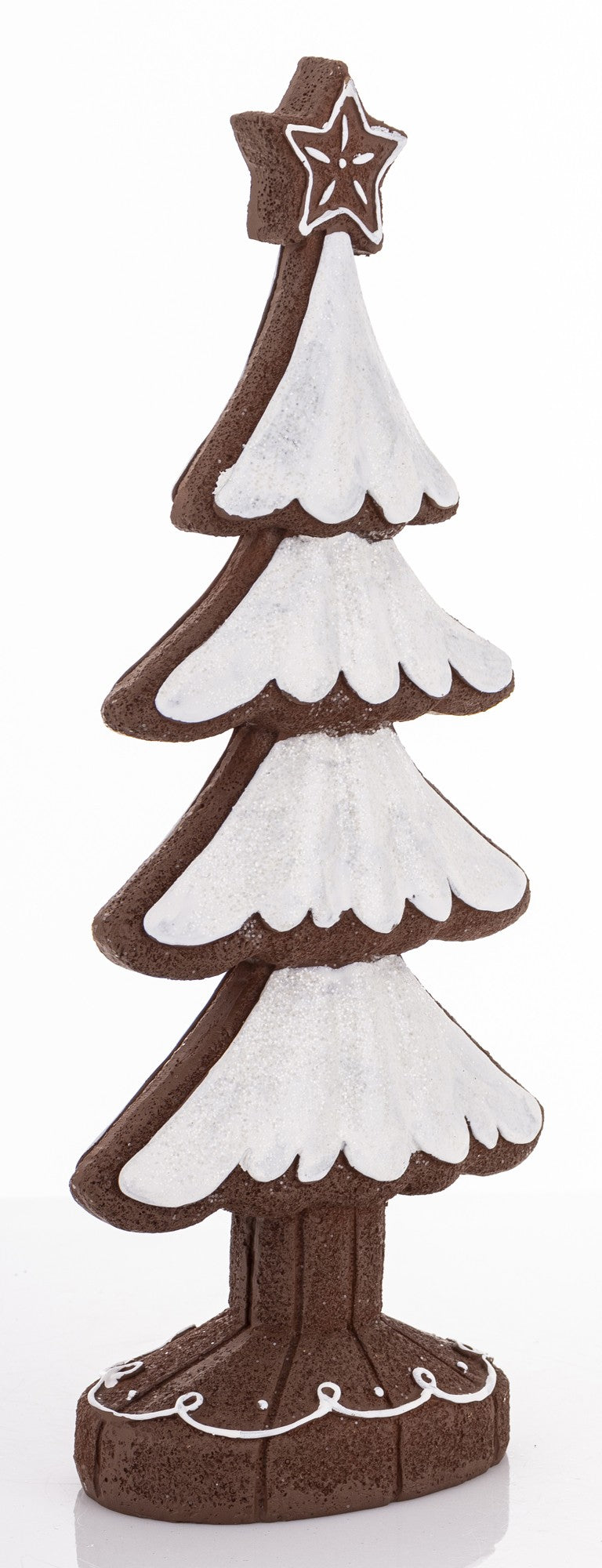 Figurka świąteczna choinka biały, brązowy tworzywo sztuczne 33,5x13,5x7 cm