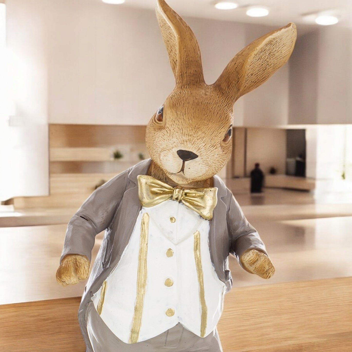 figurka wielkanocna zając 23 cm królik w eleganckim ubiorze
