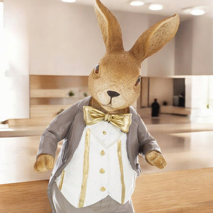figurka wielkanocna zając 23 cm królik w eleganckim ubiorze