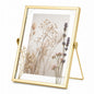 Ramka na zdjęcia metalowa złota float stawiana 22,5x19,5 foto 13x18 cm
