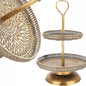 Patera dekoracyjna etażerka taca złota metalowa 55x37 cm