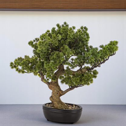 Okazałe sztuczne drzewko BONSAI 48x50x28 cm modrzew japoński iglasty BONZAI