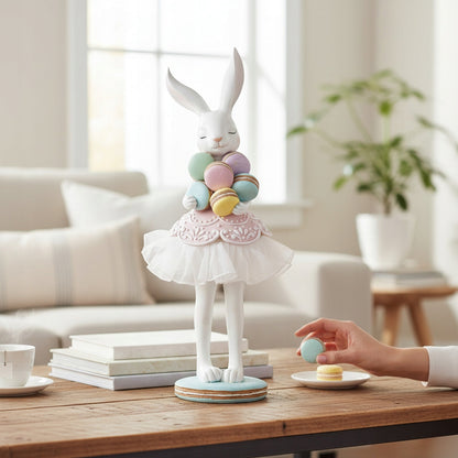 figurka zajączek wielkanocny biały dziewczynka króliczek 55cm XL