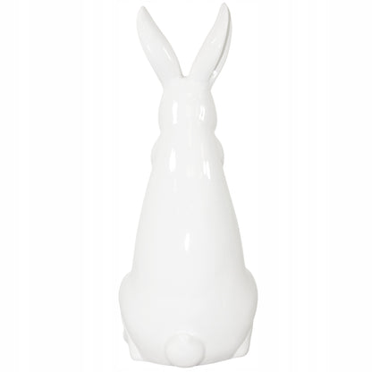 Figurka zajac ceramiczny bialy dekoracja wielkanocna ozdoba dom 39cm królik