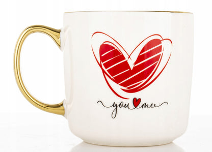 Duży porcelanowy kubek w pudełku na walentynki prezent 385 ml