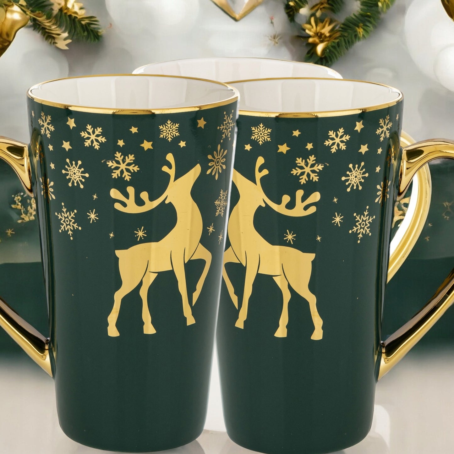 Kubek świąteczny porcelanowy w pudełku 450 ml duży prezent na mikołajki