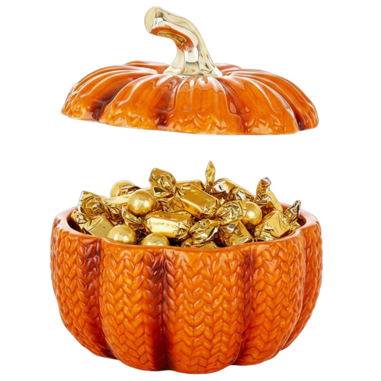 dynia pojemnik dekoracyjny ceramiczny igurka jesienna ozdoba halloween 13cm