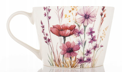Porcelanowy Kubek Floral Garden duży wiosenny boho w kwiaty 450 ml