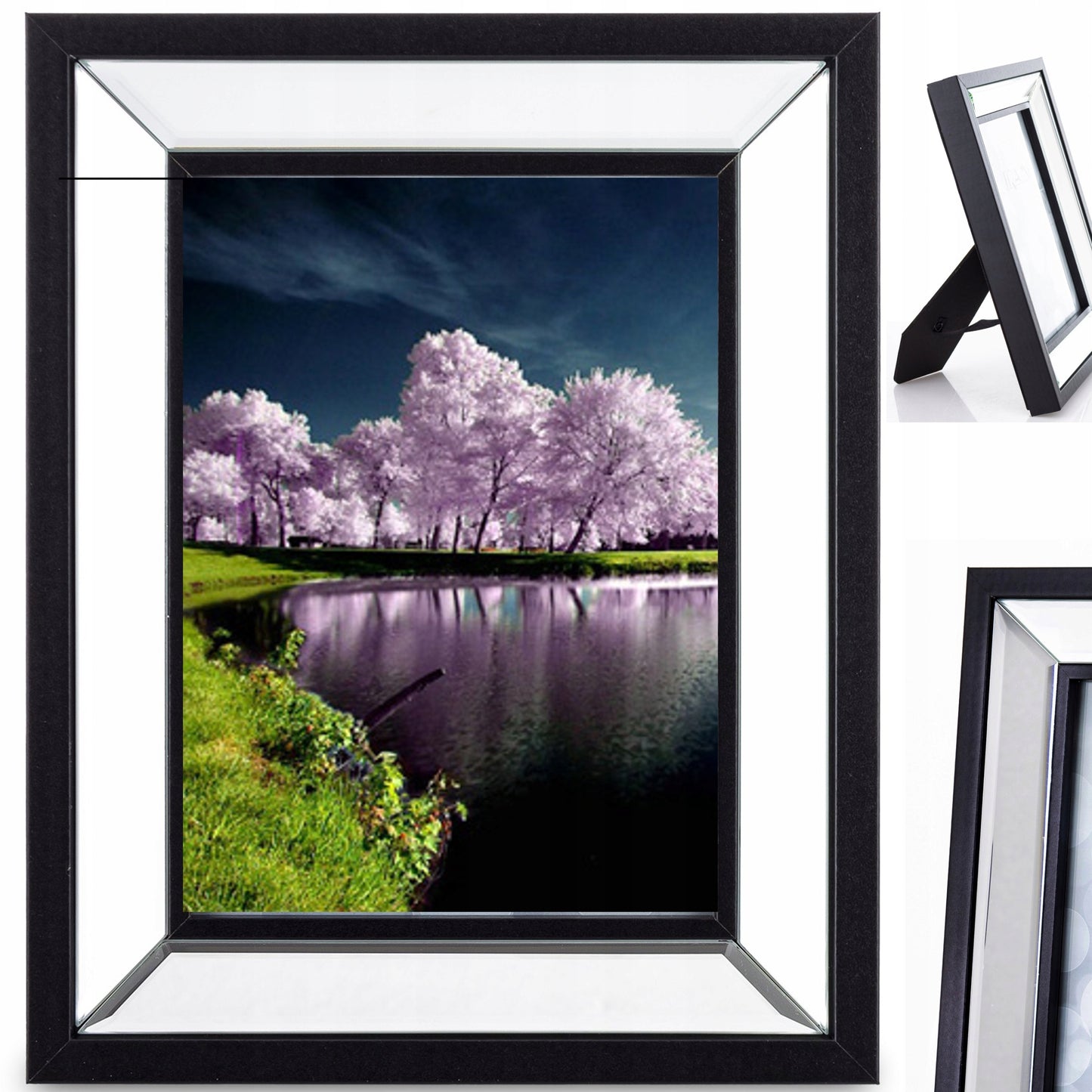 Ramka Na Zdjęcie czarna lustrzana 13x18 glamour elegancka