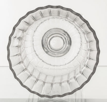 Szklany transparentny wazon na nóżce kielich ozdobny szkło 15,5 x 25,5cm