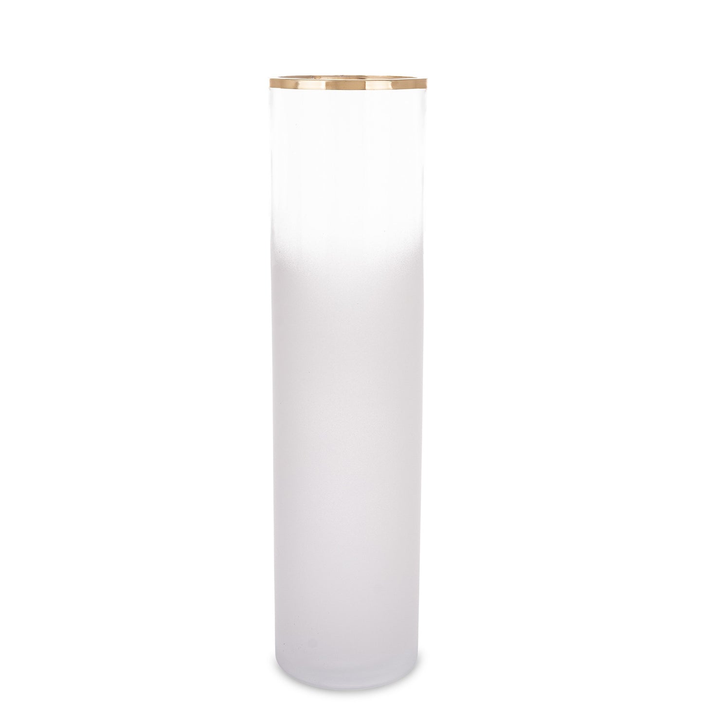 Wazon szklany Biały, złoty 40x10x10