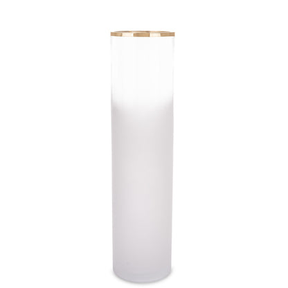 Wazon szklany Biały, złoty 40x10x10