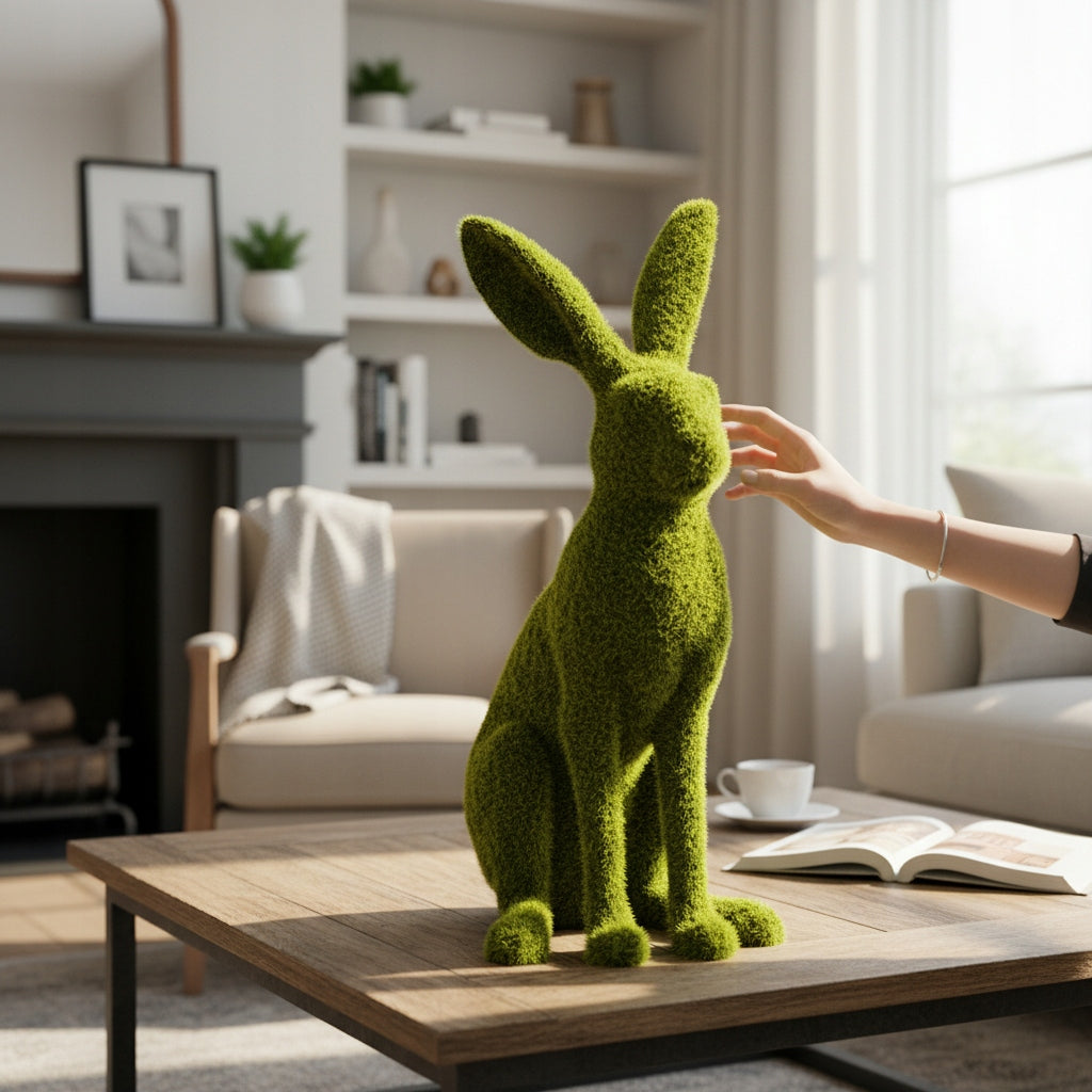 Królik Wielkanocny Figurka Dekoracja Wielkanocna Zielony 41 cm