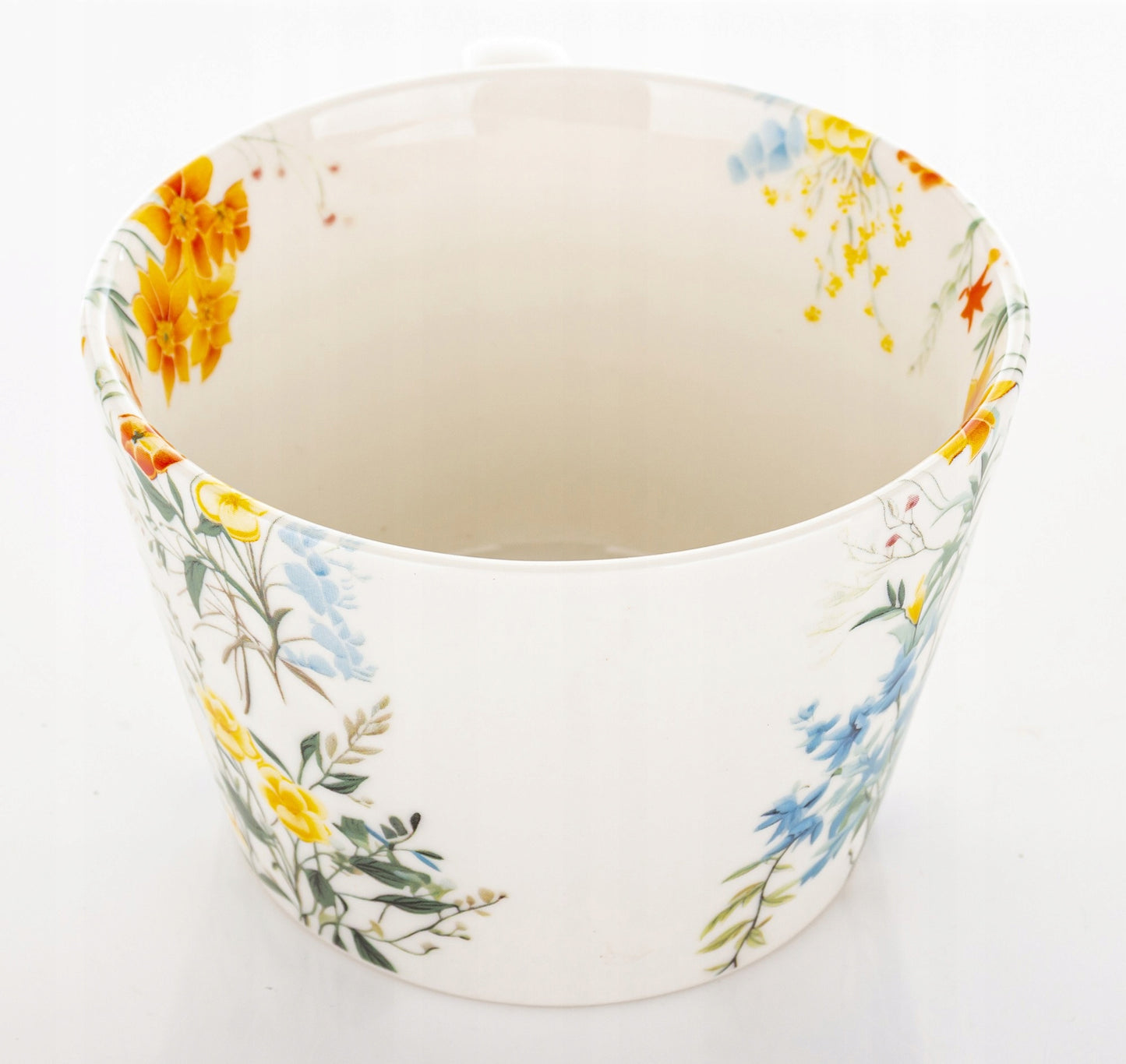 Duży kubek porcelanowy 450 ml do kawy herbaty kwiaty boho prezent zmywarka